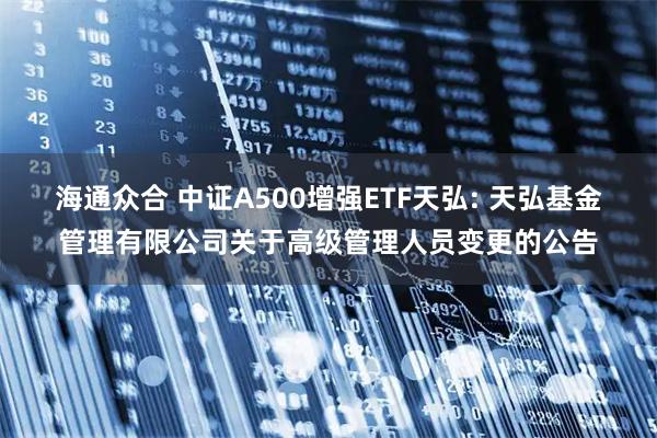 海通众合 中证A500增强ETF天弘: 天弘基金管理有限公司关于高级管理人员变更的公告